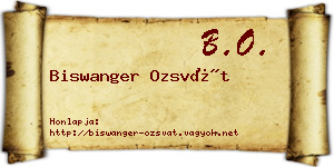 Biswanger Ozsvát névjegykártya